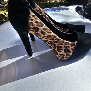 Animal print high heels